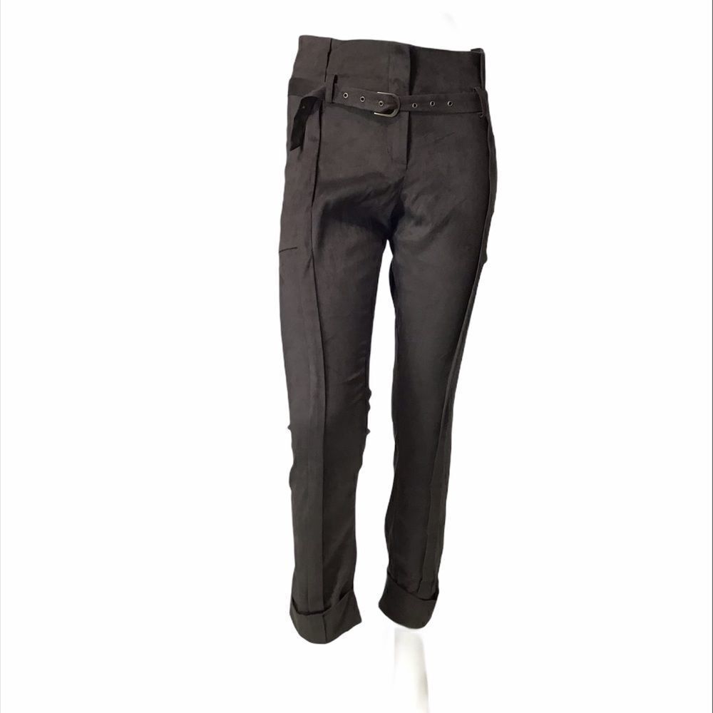 Joe’s Jeans Chocolate Brown The PANTS Poly Suede High Waist Cuff Pants 27